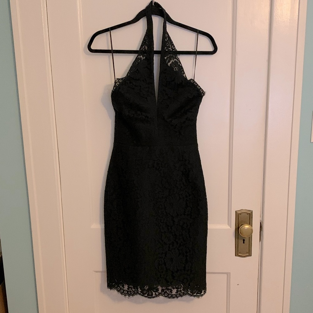 NWT Keepsake The Label Lulus High Roads Black Lace Halter Dress, Womens Size XS - Picture 5 of 14